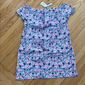 NWT vineyard vines mini dress, off shoulder bahamas style in turtle print size M